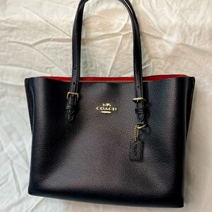 Coach Mollie Tote - Black and Red